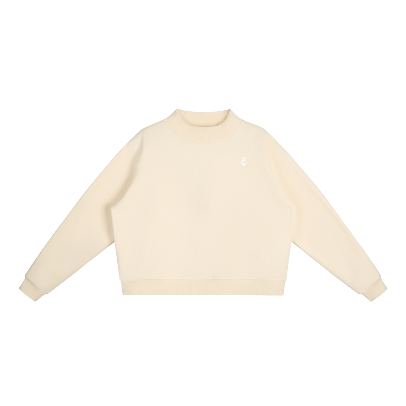 The Slow Morning Crew — Women's Fleece Mock-Neck Cropped Sweatshirt