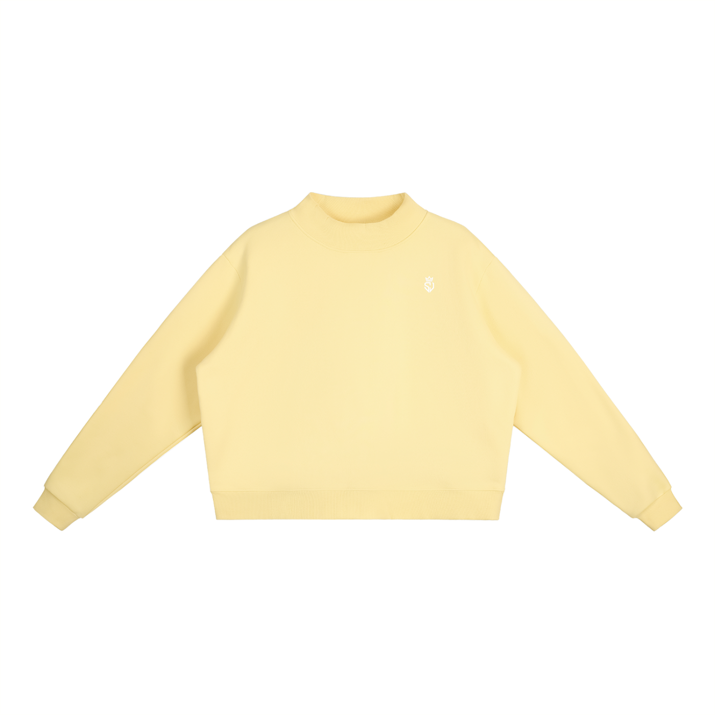 The Slow Morning Crew — Women's Fleece Mock-Neck Cropped Sweatshirt