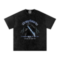 The Still Here Tee by StrongVisionaries — snow-washed 100% cotton graphic tee (Black Lightning)