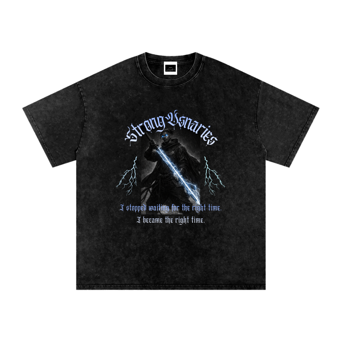 The Aftermath Tee — Snow-Washed Graphic Tee (Black Lightning)