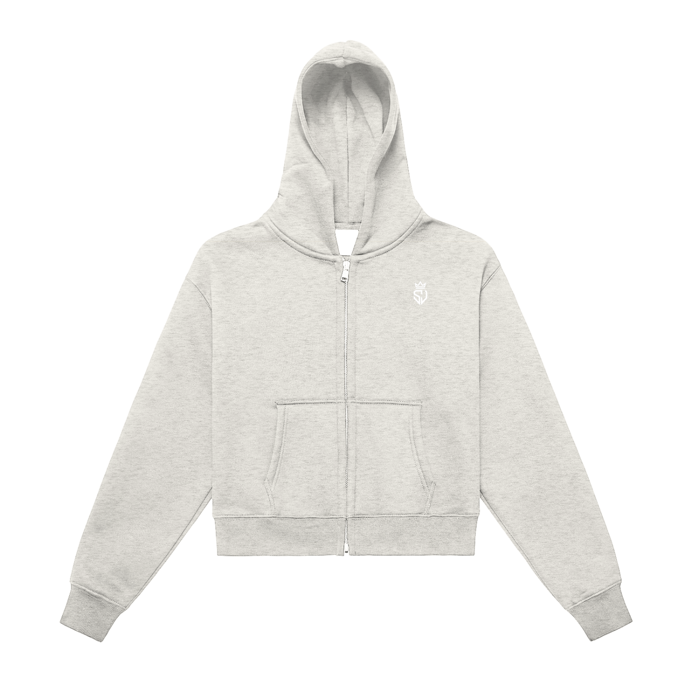 The Soft Landing Hoodie — Women's Fleeced Zip-Up Cropped Hoodie