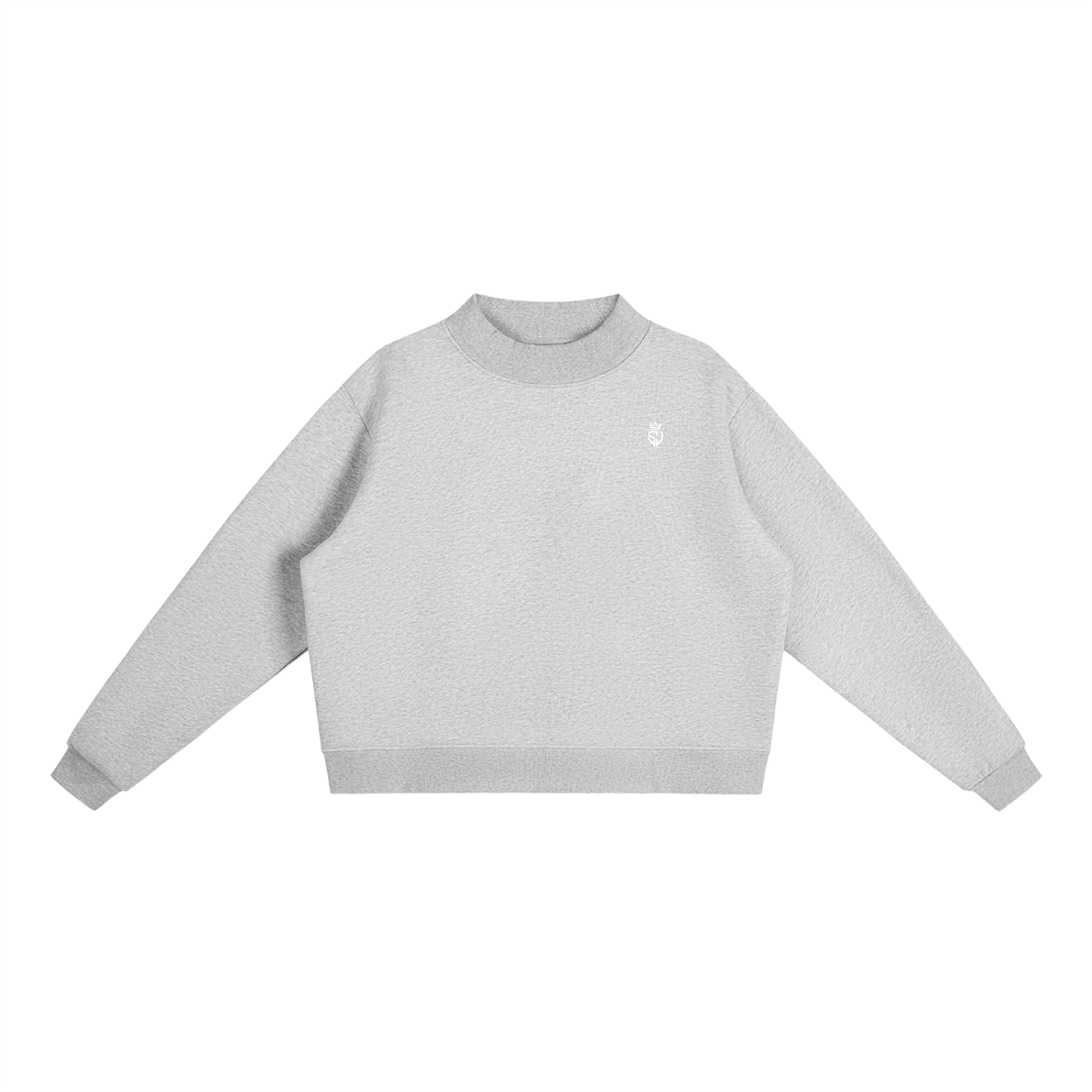 The Slow Morning Crew — Women's Fleece Mock-Neck Cropped Sweatshirt