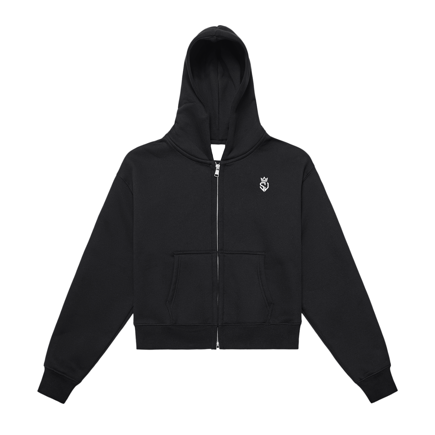 The Soft Landing Hoodie — Women's Fleeced Zip-Up Cropped Hoodie